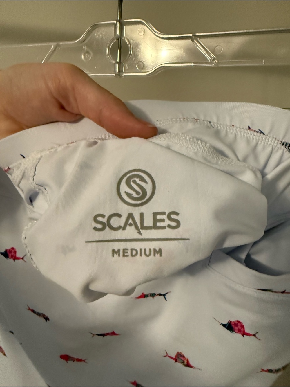 White Mini Skirt with Pink Fish Print - Picture 2 of 5